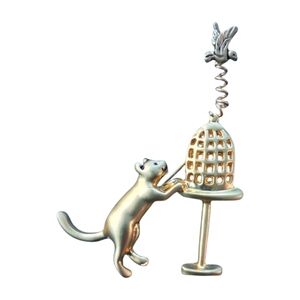 Vintage Brooch Cat And The Bird